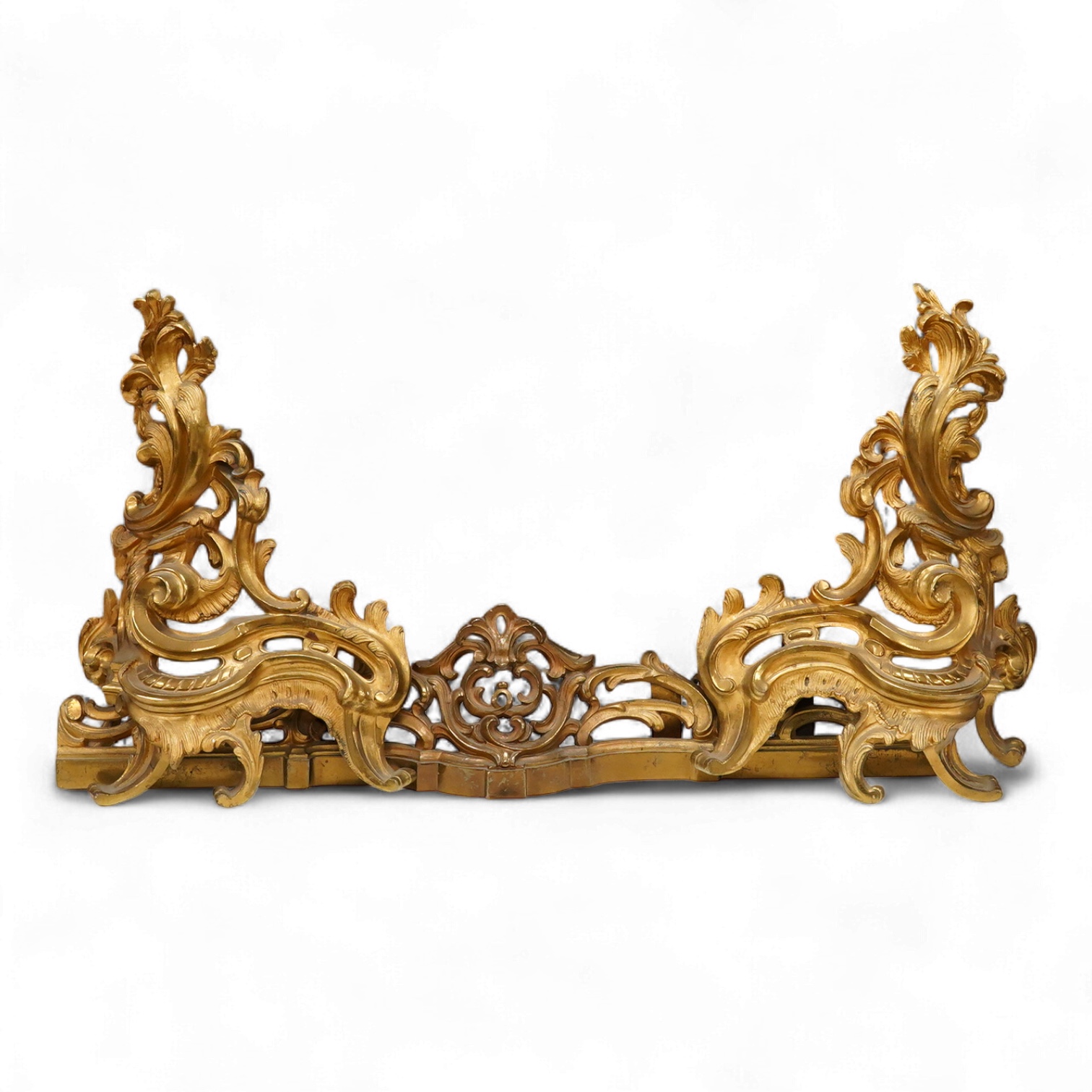 A 19th century ormolu chenet, 44cm tall